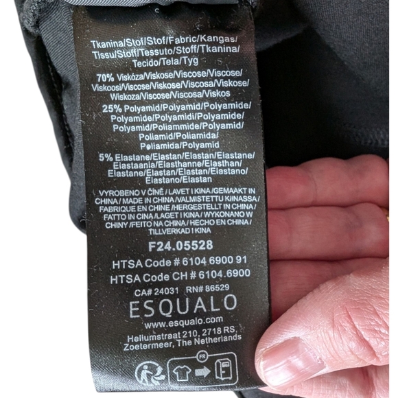 Esqualo Trouser Slanted Pocket Knit Black Button Closure Women's size Medium - Picture 4 of 15